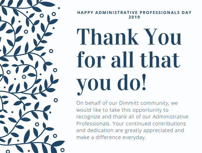 Happy Administrative Professionals Day 2019 Dimmitt Automotive Group Blog
