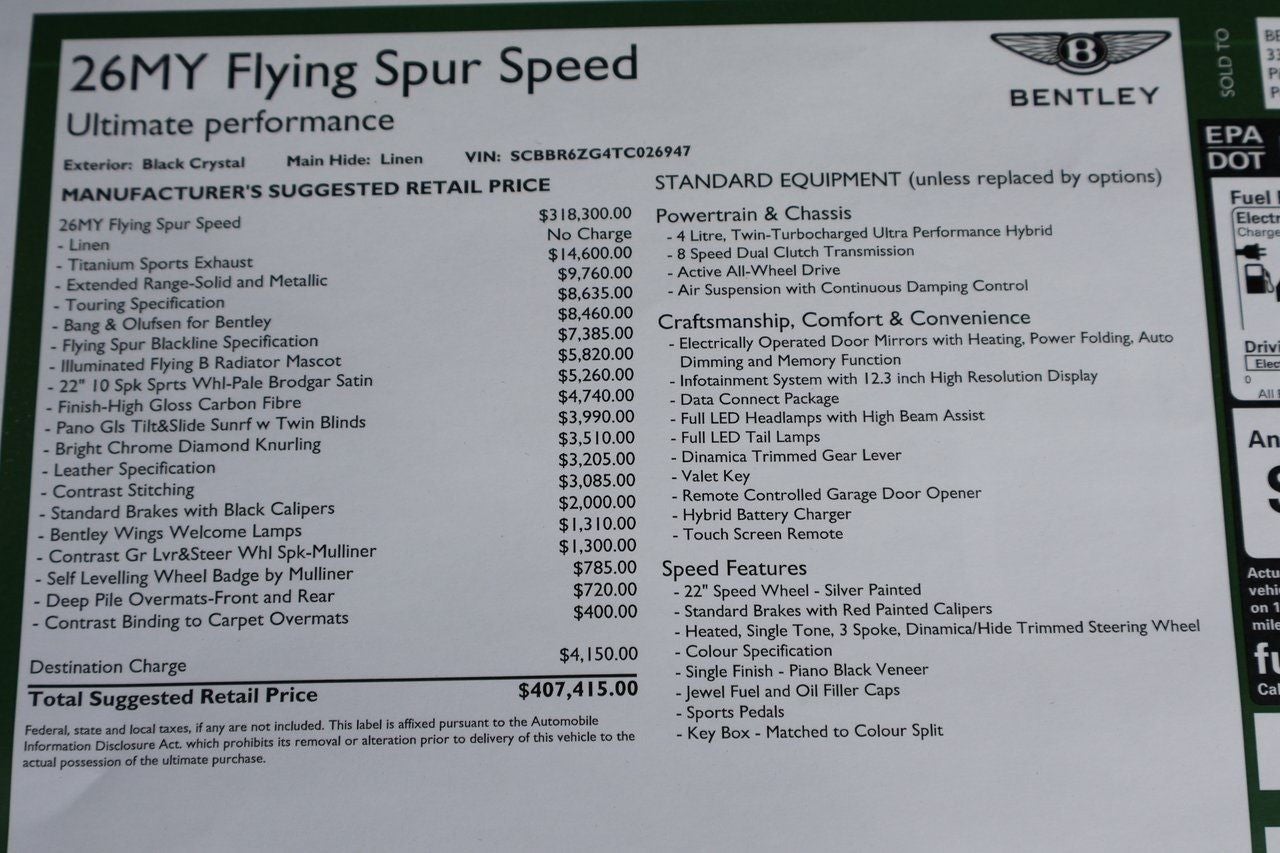 2026 Bentley Flying Spur Speed