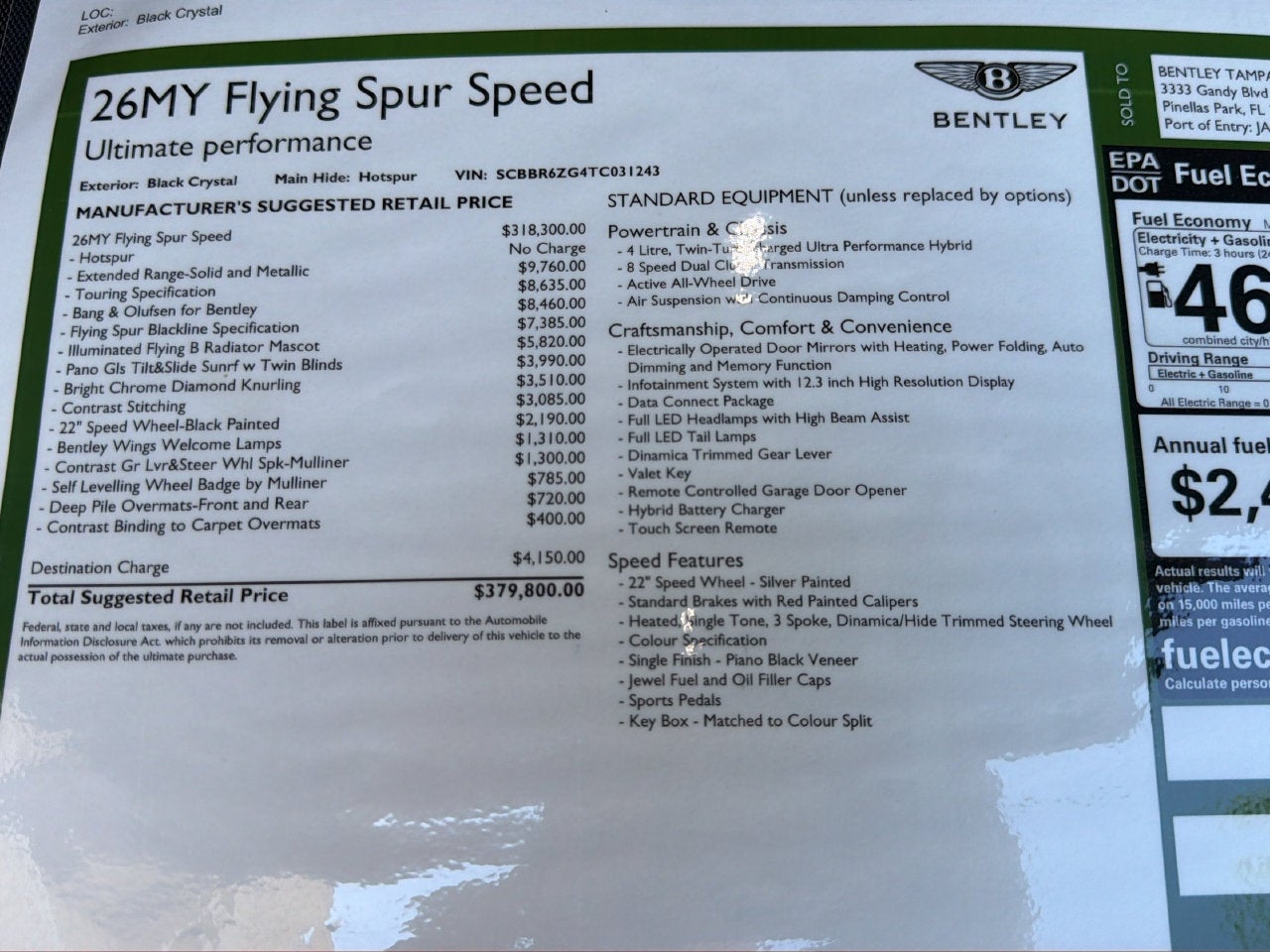 2026 Bentley Flying Spur Speed
