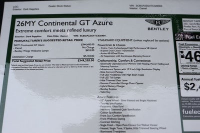 2026 Bentley Continental GT Base