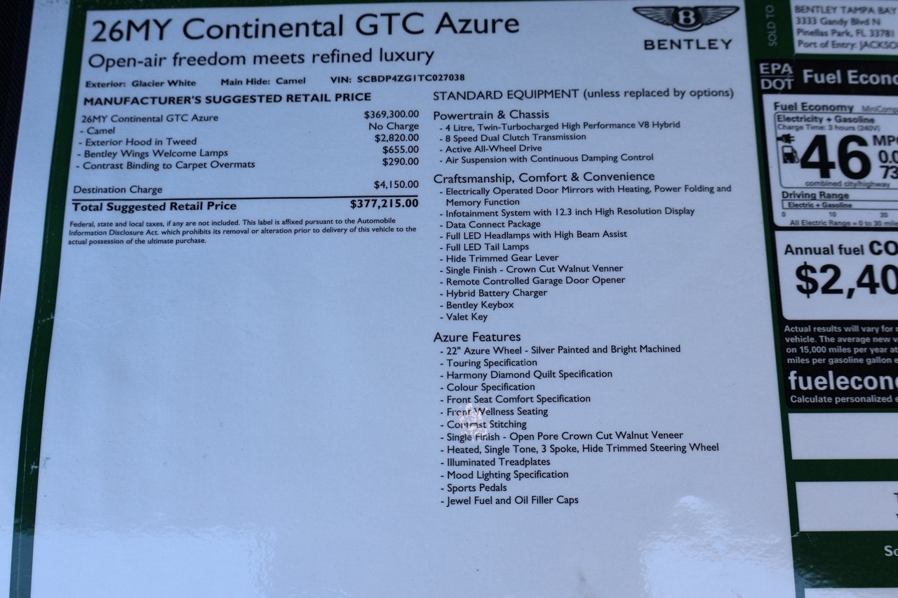 2026 Bentley Azure Base