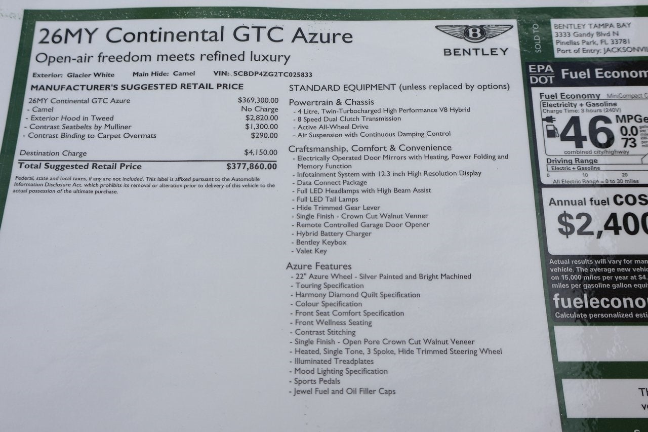 2026 Bentley Azure Base