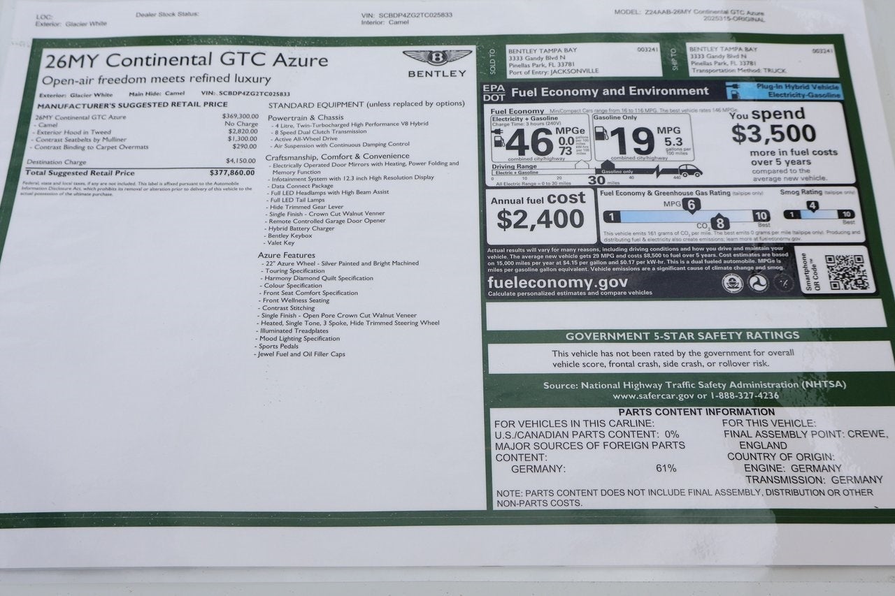 2026 Bentley Azure Base