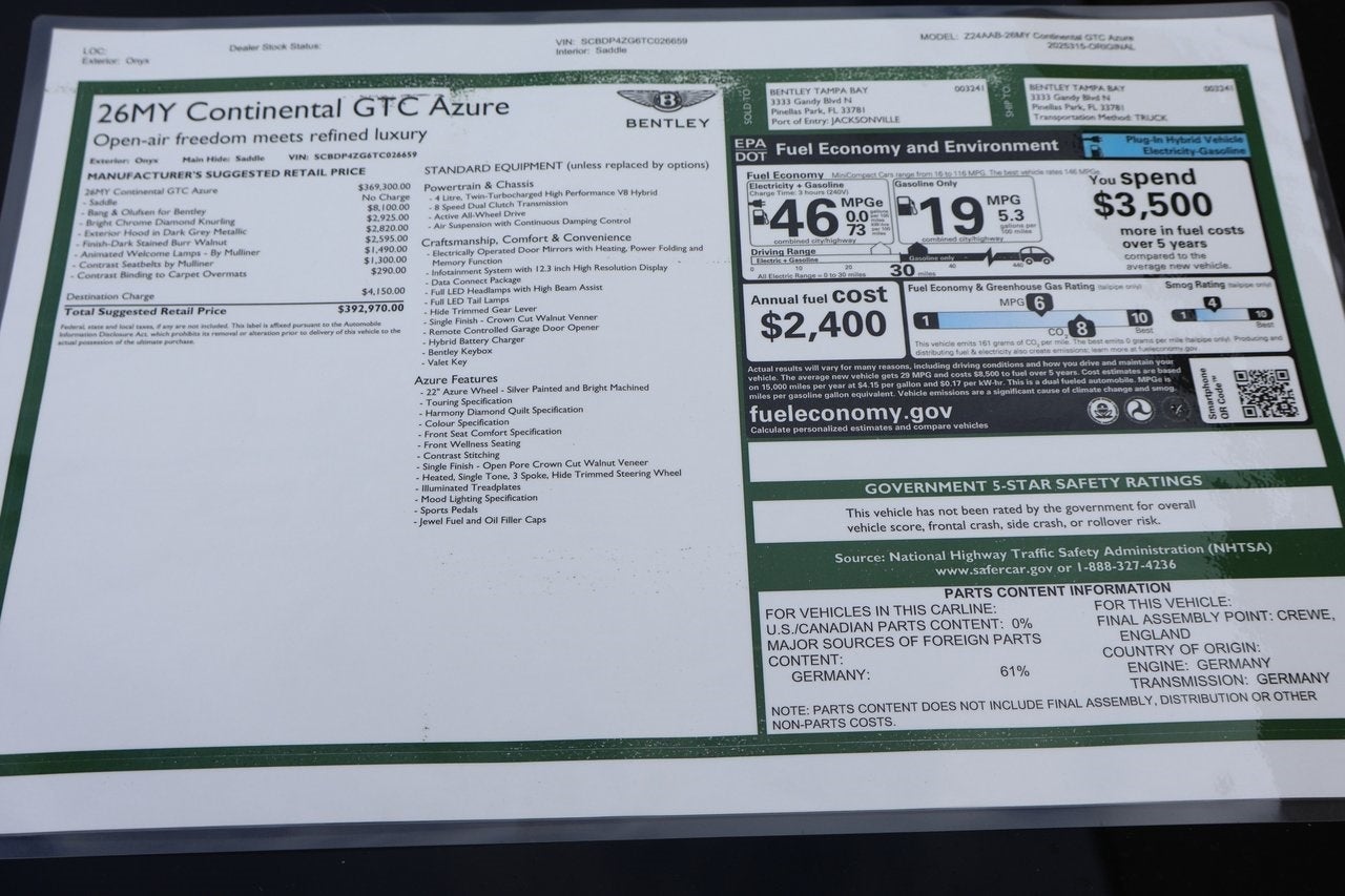 2026 Bentley Azure Base