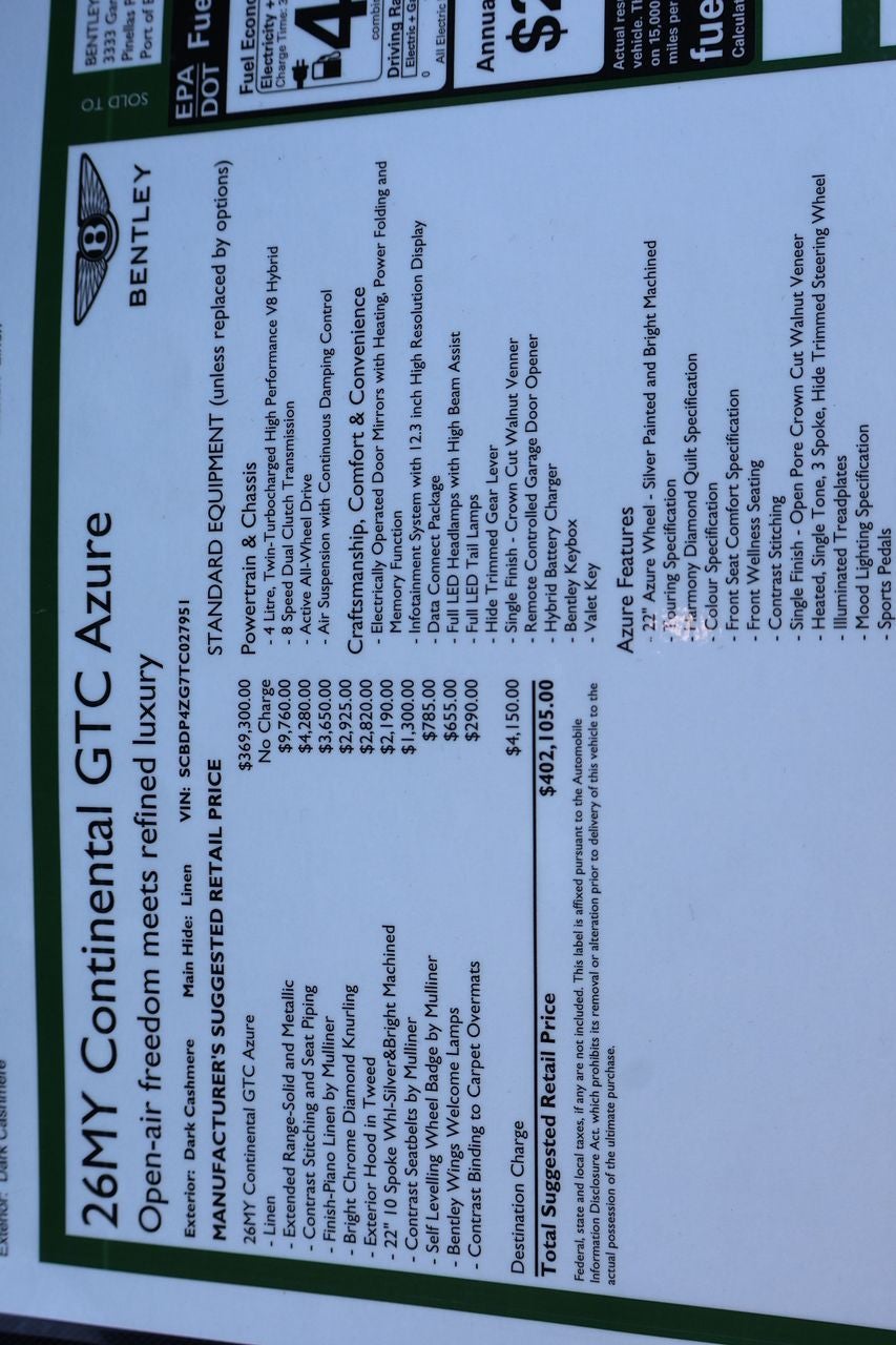 2026 Bentley Azure Base