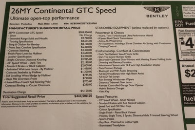2026 Bentley Continental GTC Speed