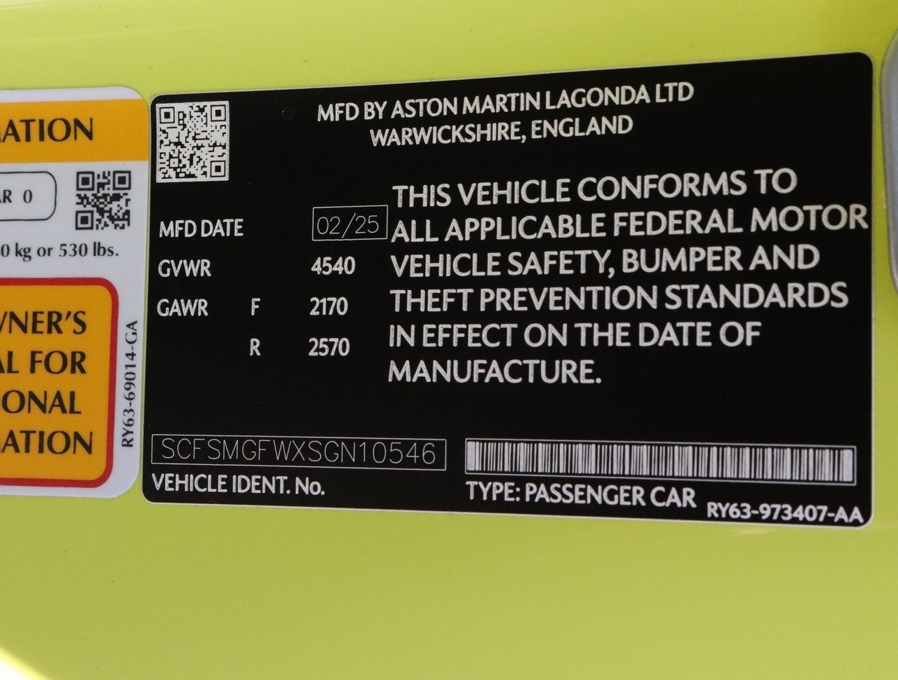 2025 Aston Martin Vantage Coupe