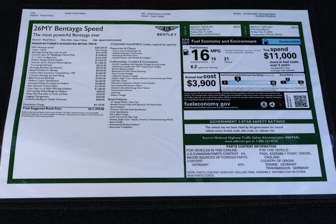 2026 Bentley Bentayga Speed