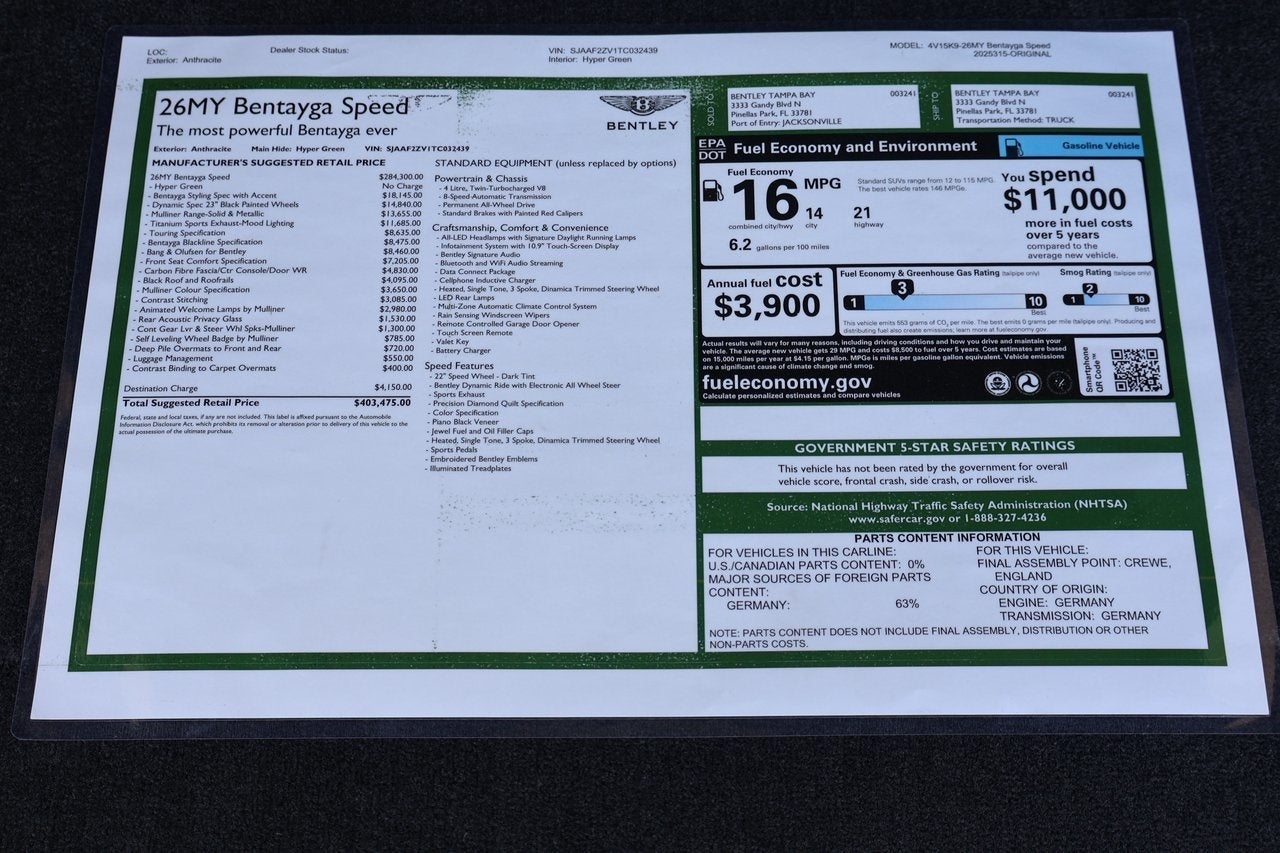 2026 Bentley Bentayga Speed