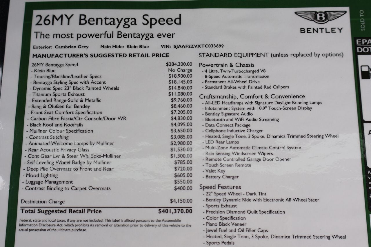 2026 Bentley Bentayga Speed