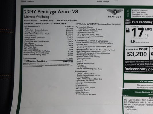 2023 Bentley Bentayga Azure in Clearwater, FL - Dimmitt Automotive Group
