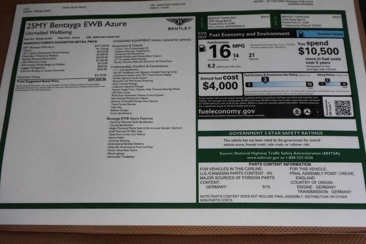 2025 Bentley Bentayga EWB V8
