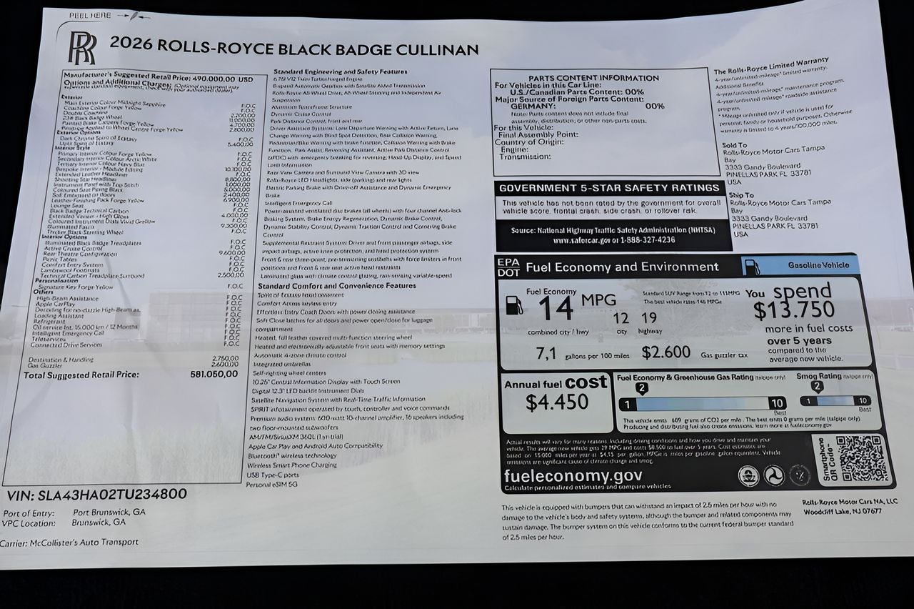 2026 Rolls-Royce Cullinan Black Badge