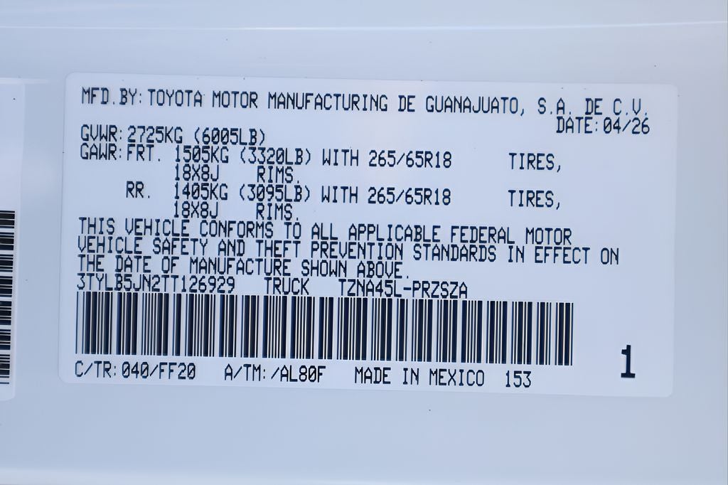 2026 Toyota Tacoma SR5