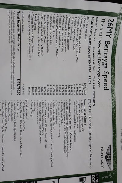 2026 Bentley Bentayga Speed