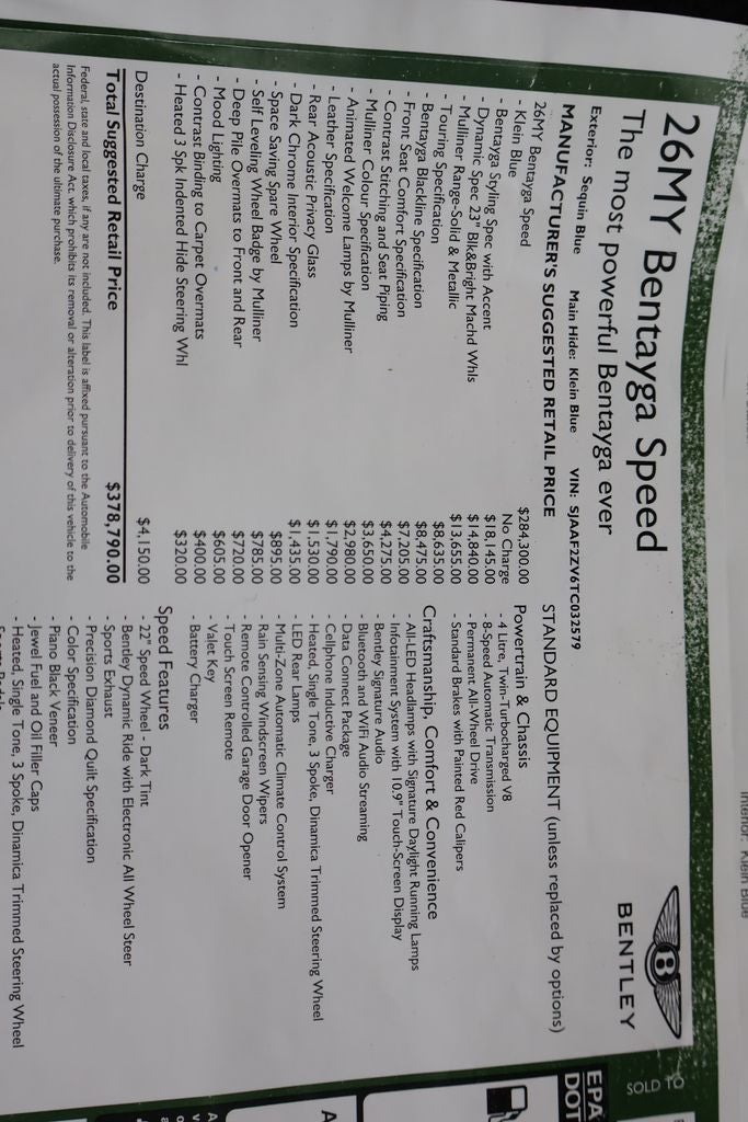 2026 Bentley Bentayga Speed