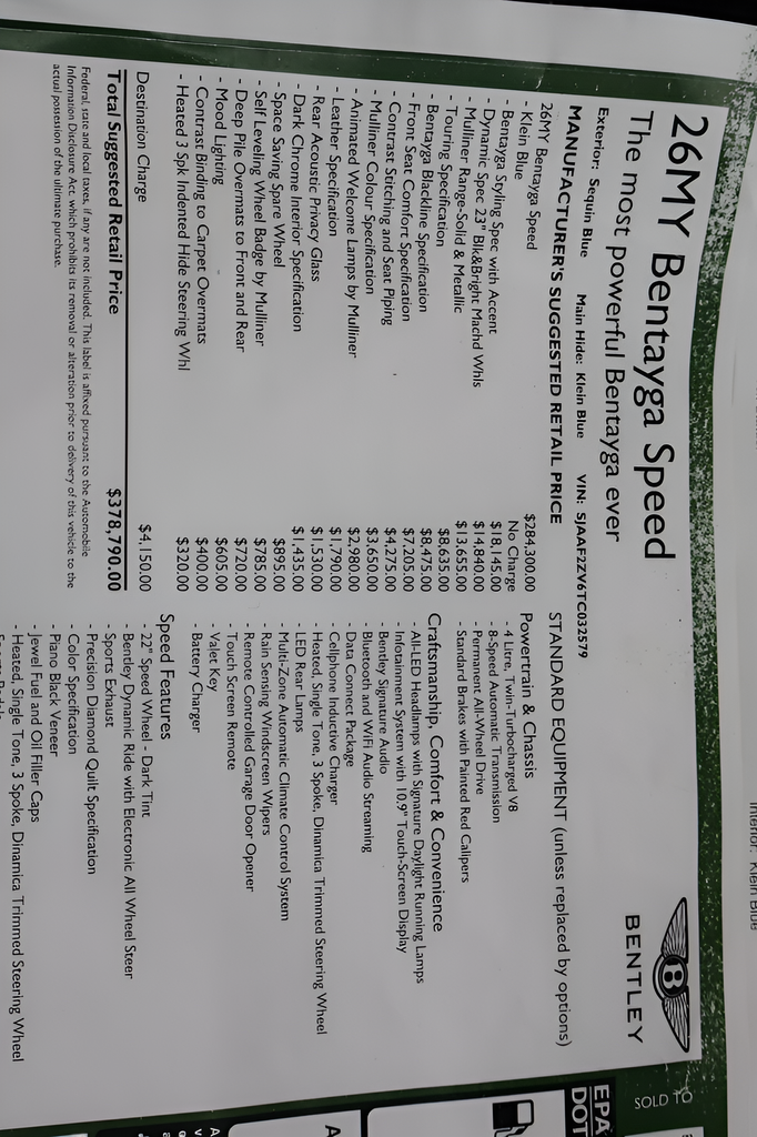 2026 Bentley Bentayga Speed