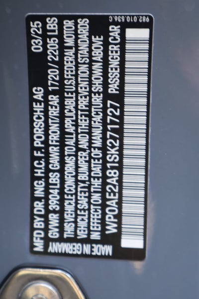 2025 Porsche 718 Cayman GT4 RS Weissach