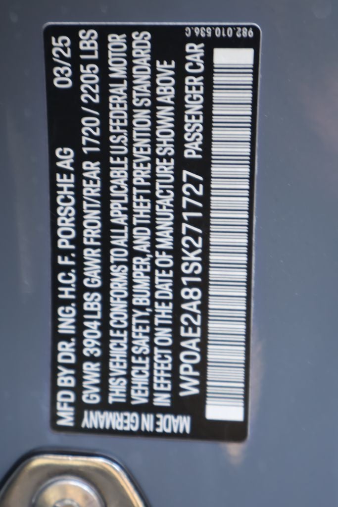 2025 Porsche 718 Cayman GT4 RS Weissach