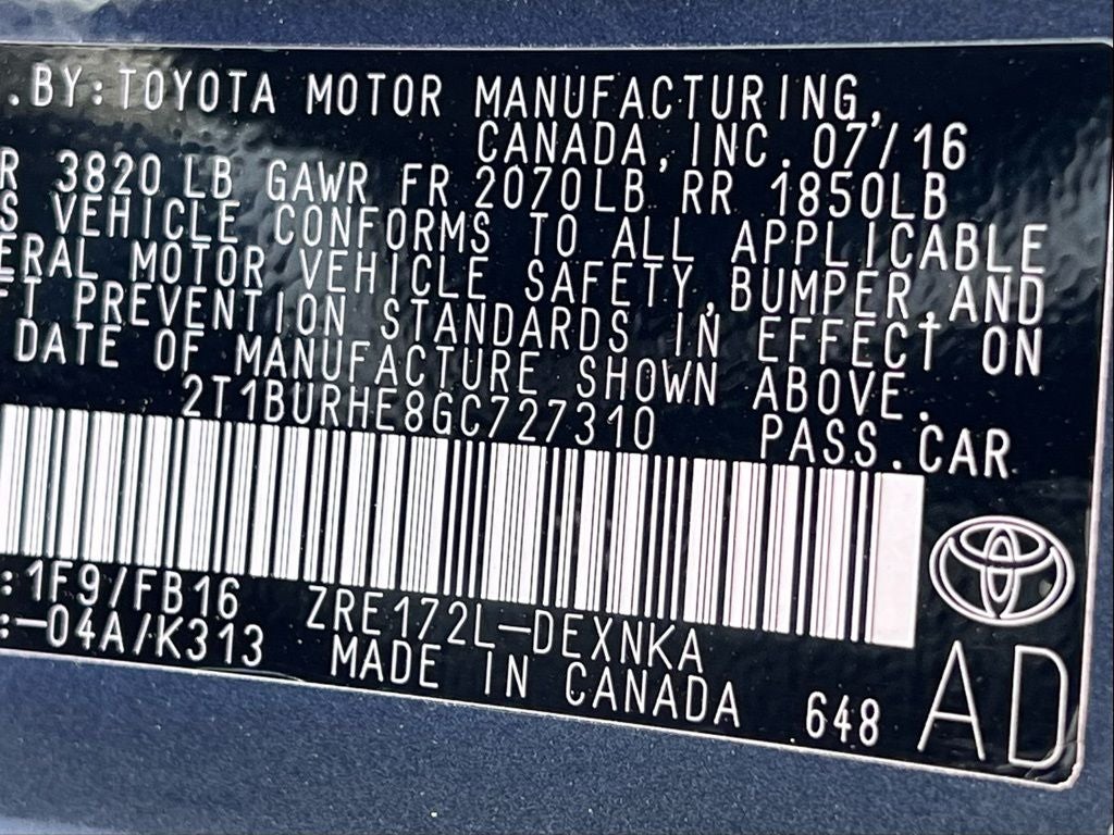 2016 Toyota Corolla L