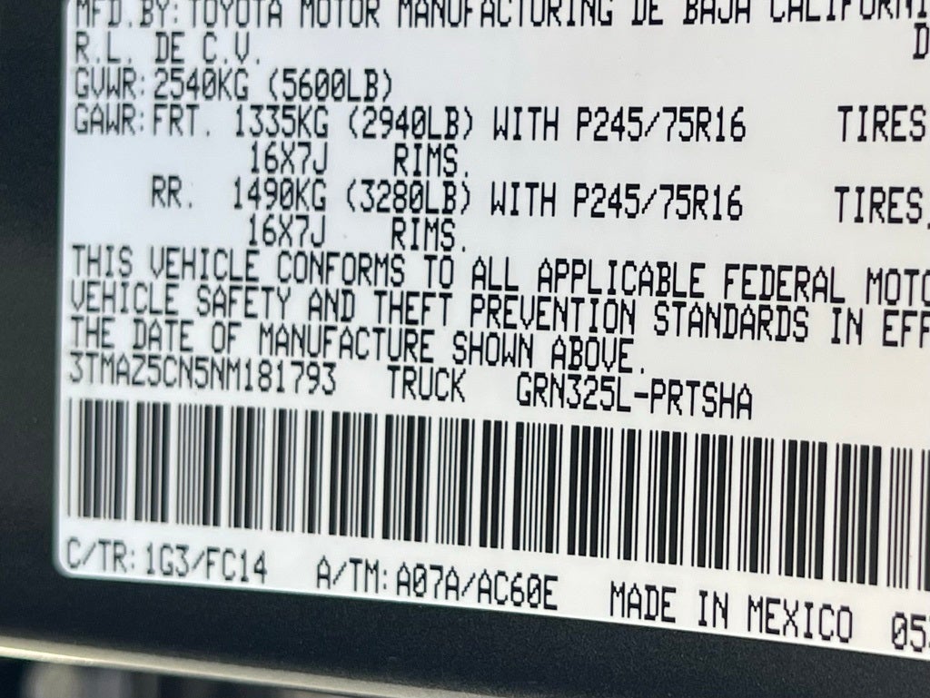 2022 Toyota Tacoma SR5 V6