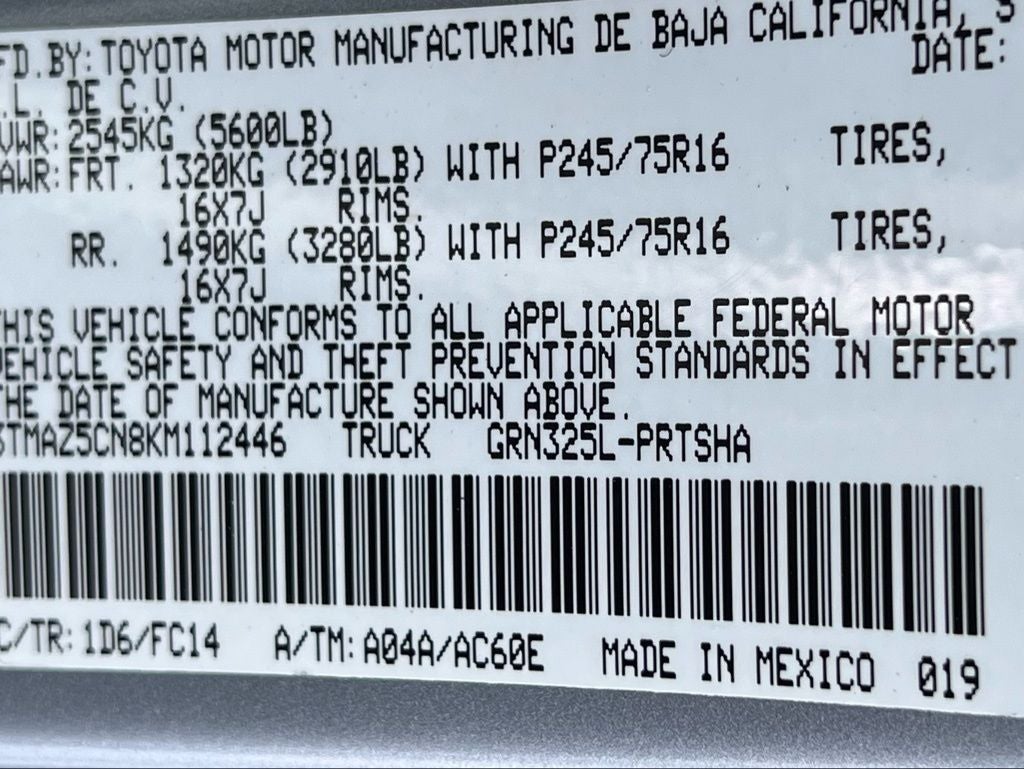 2019 Toyota Tacoma SR5 V6