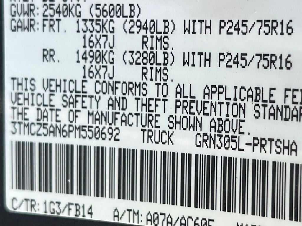 2023 Toyota Tacoma SR V6