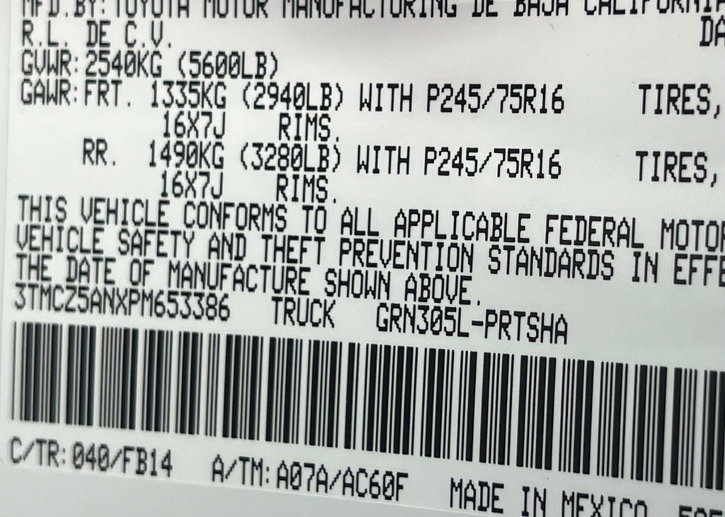 2023 Toyota Tacoma SR V6