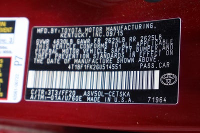 2016 Toyota Camry SE