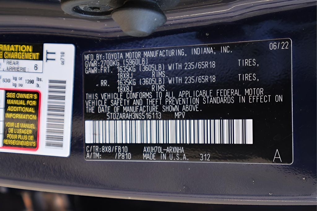 2022 Toyota Highlander Hybrid LE