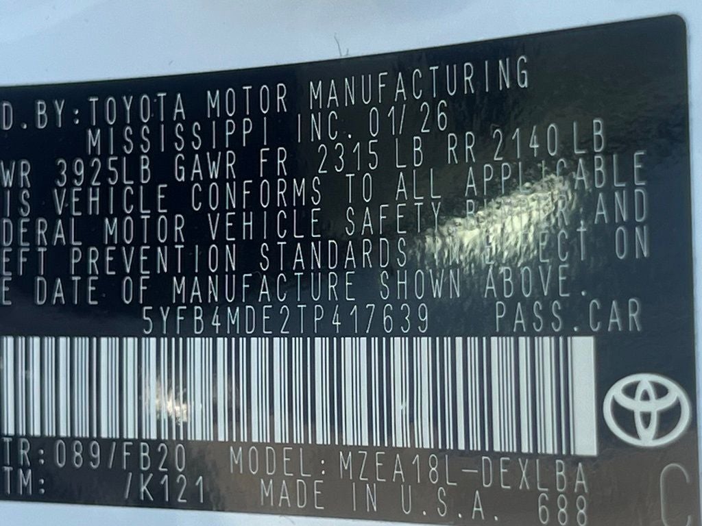 2026 Toyota Corolla LE