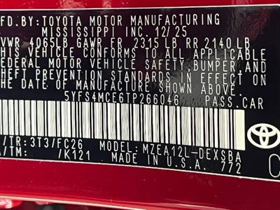 2026 Toyota Corolla SE