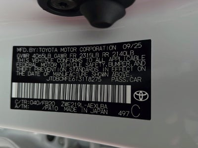2026 Toyota Corolla Hybrid LE