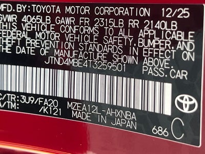 2026 Toyota Corolla Hatchback SE