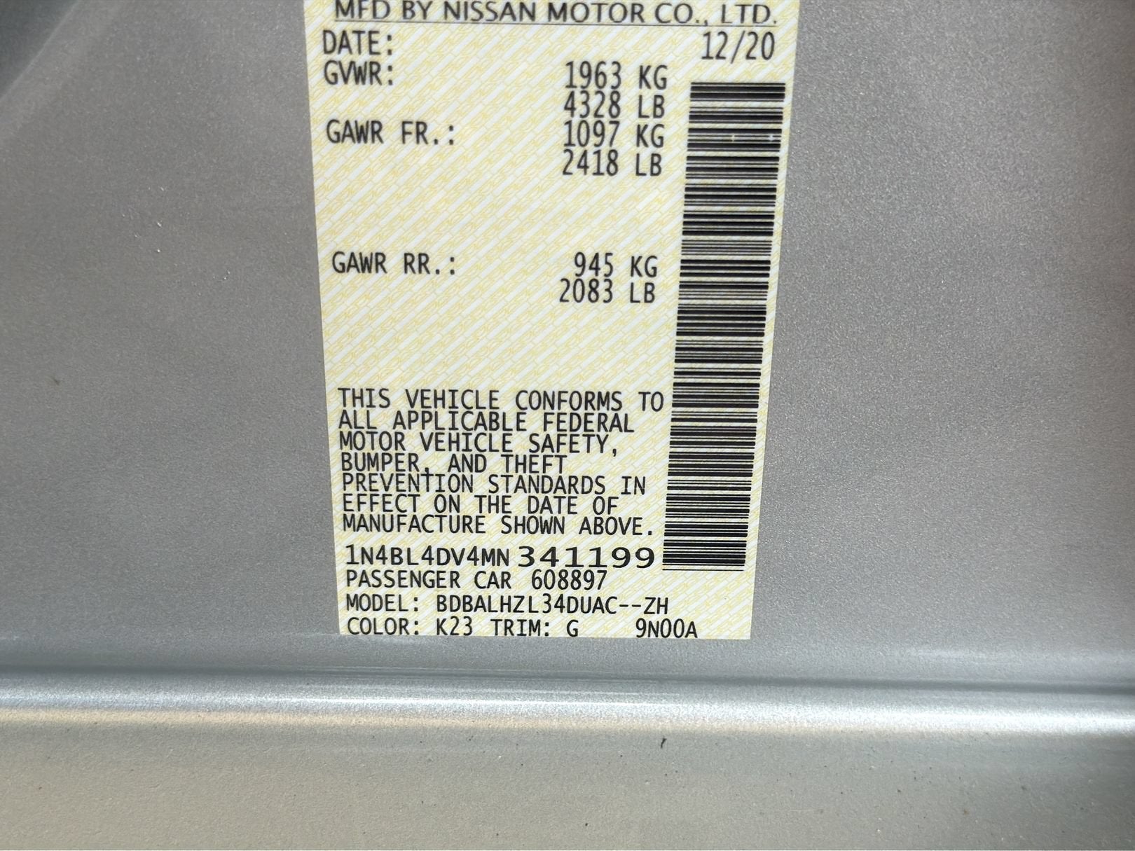 2021 Nissan Altima 2.5 SV