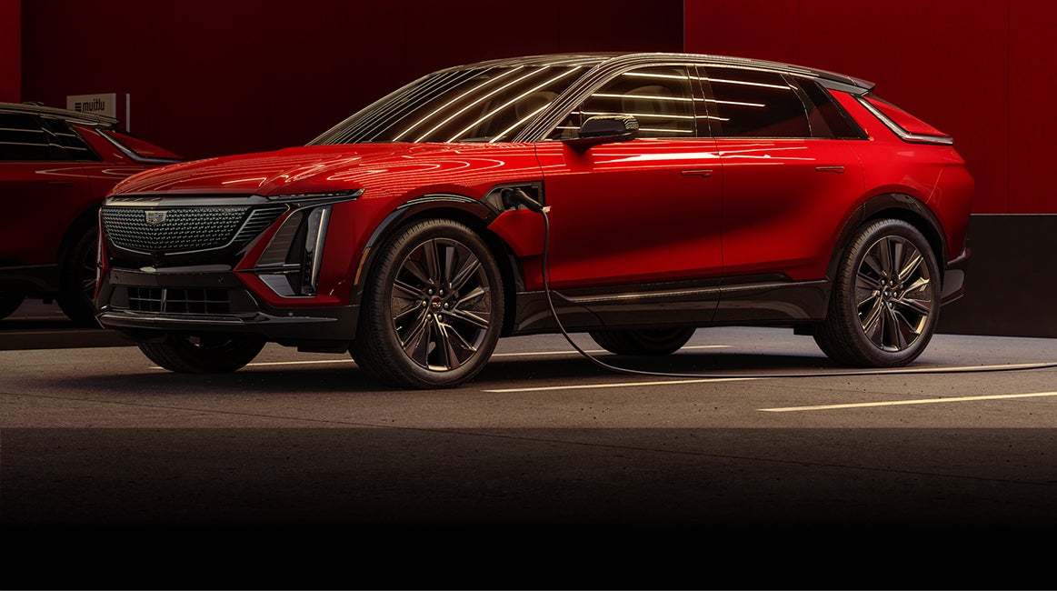 2024 Cadillac Lyriq Sport Plugged in to charging statiion